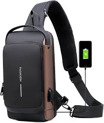 Retro Anti-Theft Sling Backpack with USB Charging Port | Waterproof Crossbody Chest Shoulder Bag